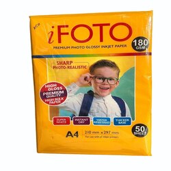 iFOTO Premium Photo Glossy Inkjet Paper - A4 180GSM 50Shts